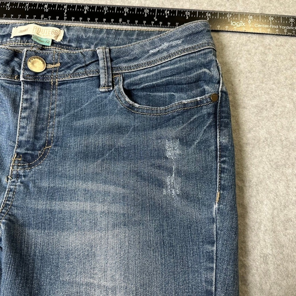 Route 66 Skinny Jeans Medium Wash Distressed Women Size 8 - Picture 9 of 10